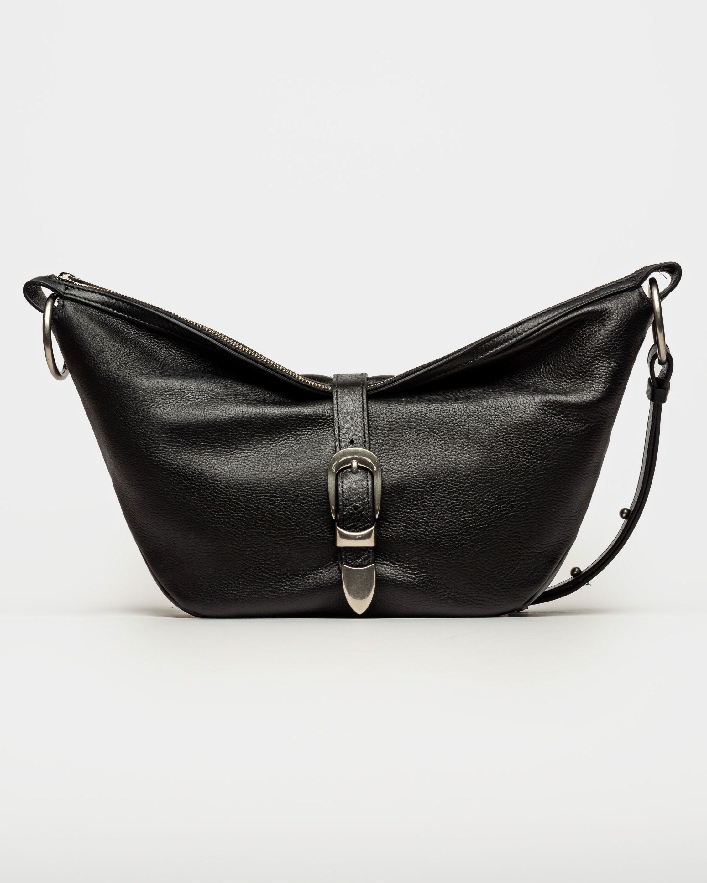 BOLSO BAMBU EN CUERO LISO SATINADO